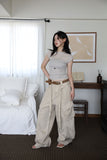 Ballet shirring cap sleeve tee