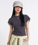 Slub Layered Crop Tee