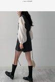 Tony See-through Wrap Balloon Fit Blouse