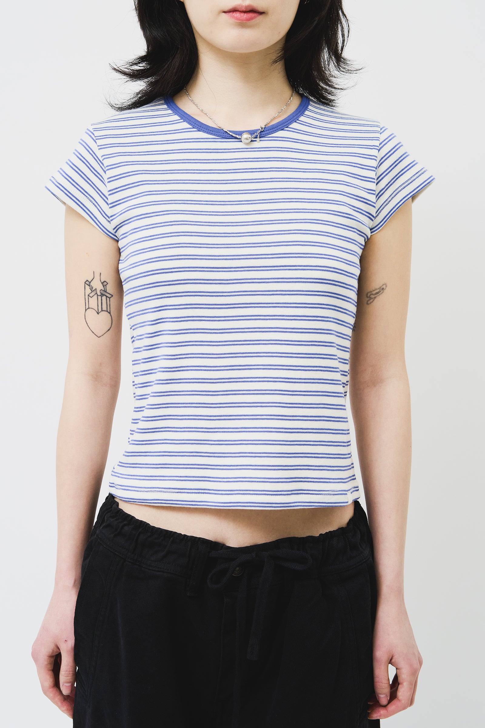 【HI FI FNK】Vu Striped Henley Top HI FI FNK】Vu Striped Henley Top Vu Striped Henley Top