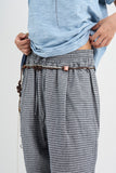 Border stripe summer pants