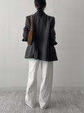 Oxford Cotton Wide Pants