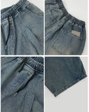 Pin-Tuck Balloon Denim Pants