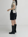 Black Blue Pintuck Part 4 Pants