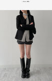 Twill Glass V-Neck Jacket