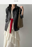 Flat Single Overfit Leather Jacket