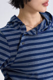 Diagonal button knit hoodie
