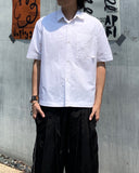 Crop Pocket Ring Short Sleeve Shirt