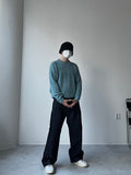 Two-Tuck Raw Wide Denim