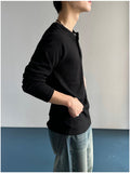 Lau Ribbed Henley Neck Long Sleeve