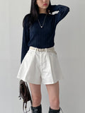 Wave pleated see-through T-shirt