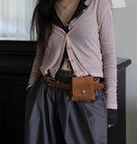 Suede square pocket belt