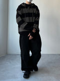 Stripe Warmer Knit Hood