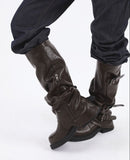 Riding Scene Leather Long Boots