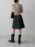[Scarf Set] Tail Boat Neck Half Knit
