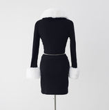 Pudi crop cardigan + skirt set