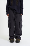 Vintage washed dyeing cargo wide pants