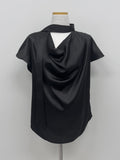[Short Sleeve Ver.] Scott Drape Tie Blouse