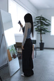 Non-fade line denim pants
