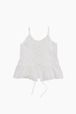 Lace gauze frill sleeveless
