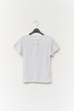 (W) Cherry Dot Button Top