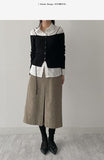 Corduroy pleated banding skirt