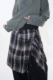 Checker drape layered pants