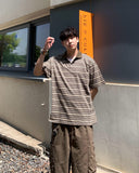 Kitchi Stripe Collar Short Sleeve T-shirt