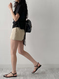 Blooming Wrap See-through Short Sleeve Blouse