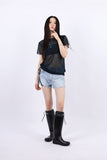 Crunchy mesh string tee
