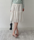 Shiny Flare Midi Skirt