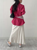 Kelly Satin Banded Long Skirt