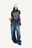 Graphic color matching roll-up T-shirt