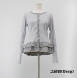 Bombom Frill Stripe Cardigan