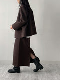 [Setup Available] Monet Tweed H-Line Long Skirt