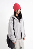 Lowell crop fingerhole hood zip-up