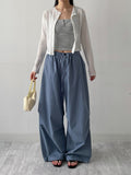Pleated Crop Cardigan T-shirt