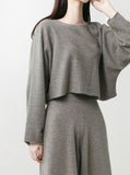 [Premium] Whole garment cashmere raglan knitwear