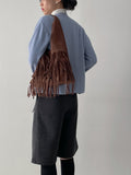 [Belt set] Bokashi Pin Tuck Bermuda Slacks