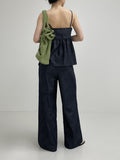 [non-fade] Frill Selvedge Bustier Sleeveless