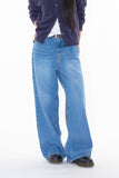 Back pocket flare denim pants