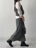 [FW/Setup Available] Bocashi Button Long Skirt