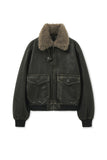VINTAGE WASHED FUR LEATHER JACKET