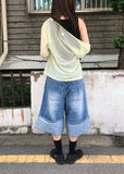 DOUBLE HEM BERMUDA DENIM
