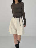 Lip pocket cotton shorts pants