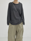 Linen Slit See-Through Overfit T-Shirt