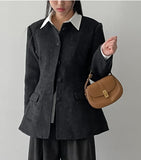 [wool70%/handmade] Glass wool half jacket