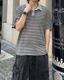 Pigment Stripe Collar Short Sleeve Tee