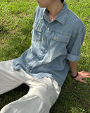 Russ Washed Snap Denim Shirt