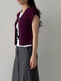 Bintz Two-Button Short Sleeve Knit Vest